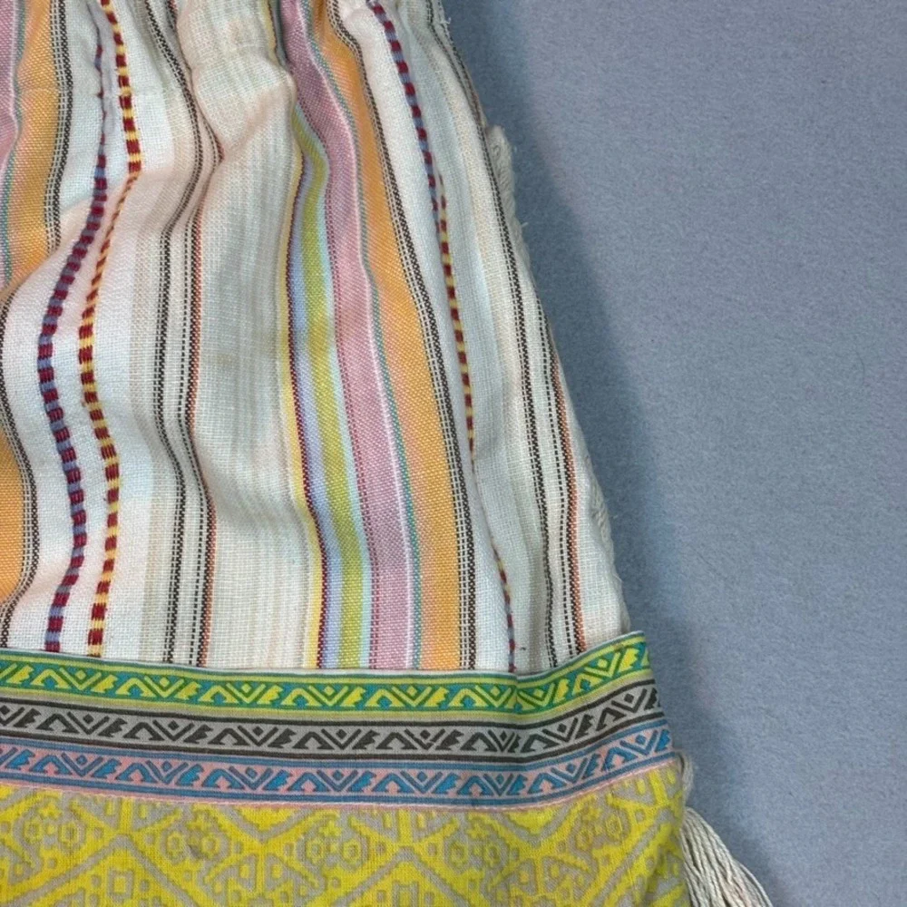 Billa Bong Y2K Boho Peasant‎ Hippie Fringe Colorful Beach Handbag Striped Floral